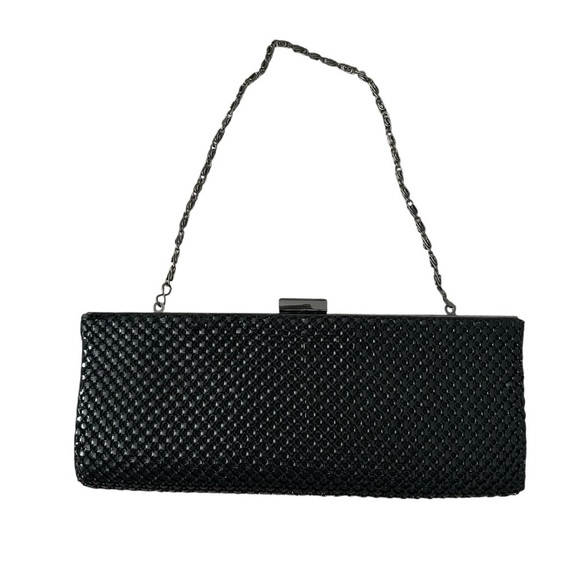Black Clutch Bag by Jessica McClintock vintage 80s - Picture 1 of 8